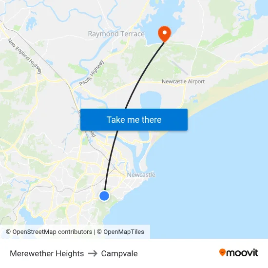 Merewether Heights to Campvale map