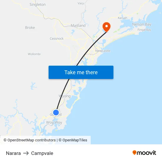 Narara to Campvale map