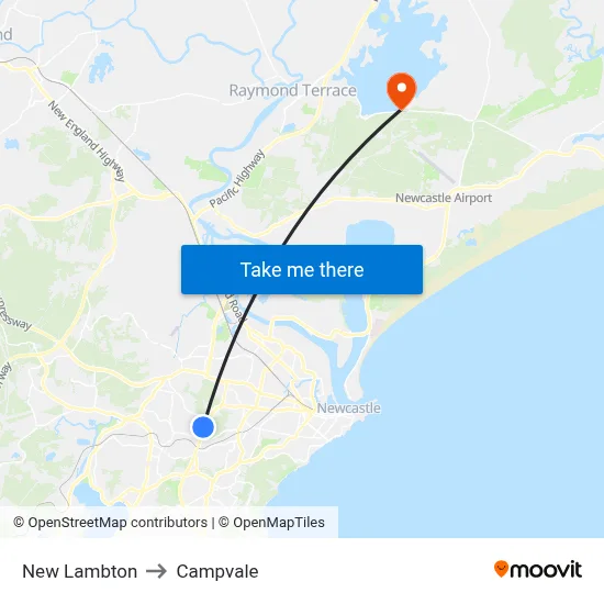 New Lambton to Campvale map