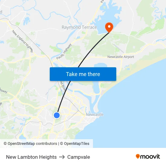 New Lambton Heights to Campvale map