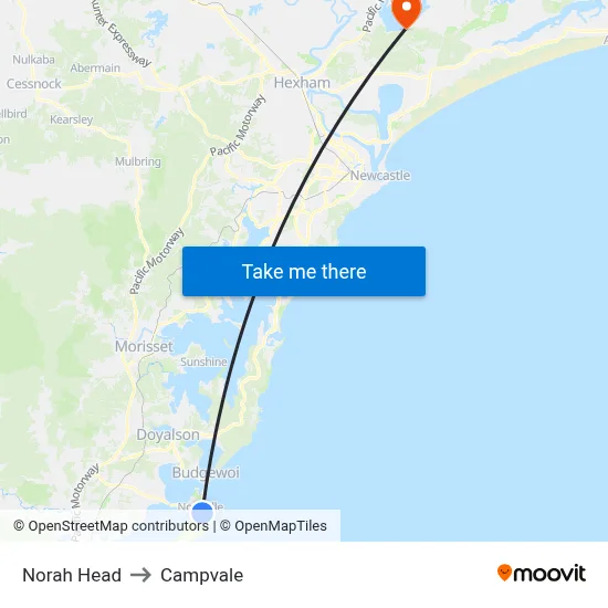 Norah Head to Campvale map