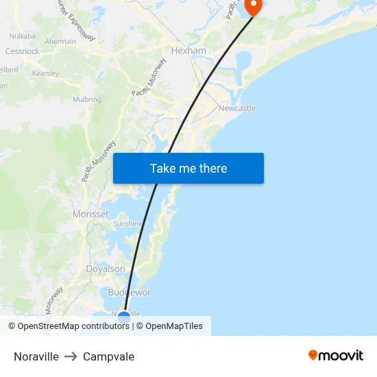 Noraville to Campvale map