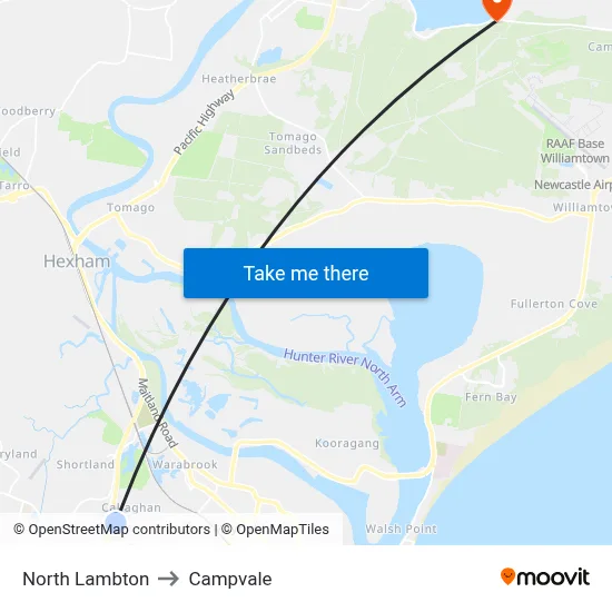 North Lambton to Campvale map