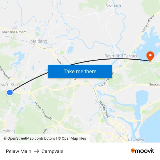 Pelaw Main to Campvale map