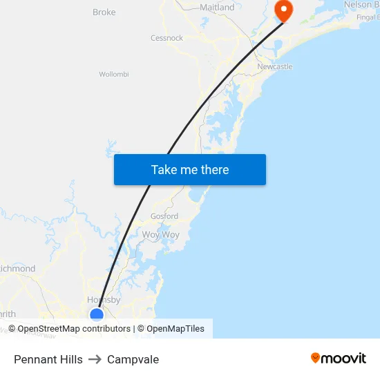 Pennant Hills to Campvale map