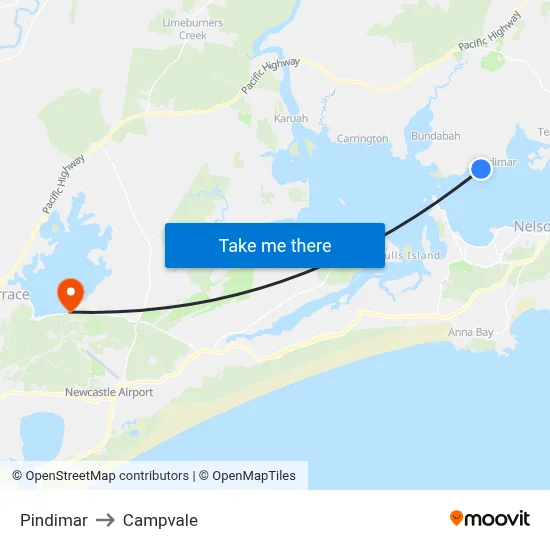 Pindimar to Campvale map