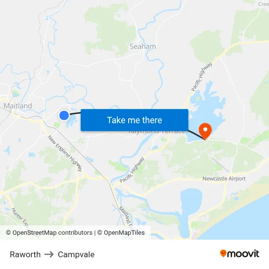Raworth to Campvale map