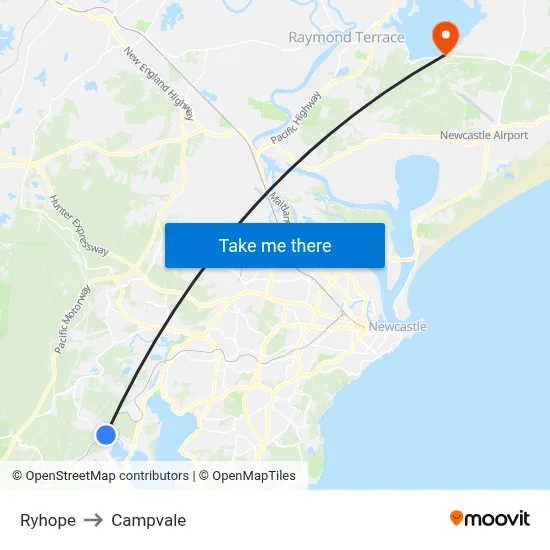 Ryhope to Campvale map
