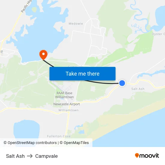 Salt Ash to Campvale map