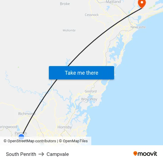 South Penrith to Campvale map