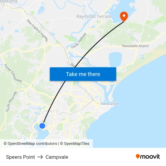 Speers Point to Campvale map