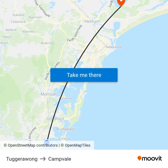 Tuggerawong to Campvale map