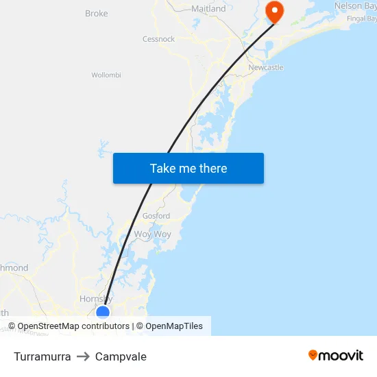 Turramurra to Campvale map