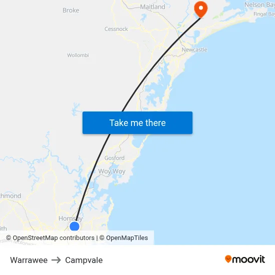 Warrawee to Campvale map