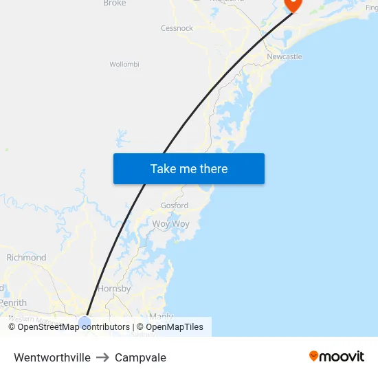 Wentworthville to Campvale map