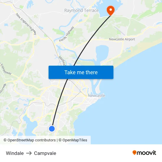 Windale to Campvale map