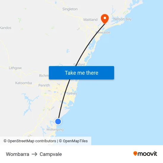 Wombarra to Campvale map