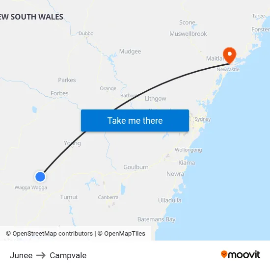 Junee to Campvale map