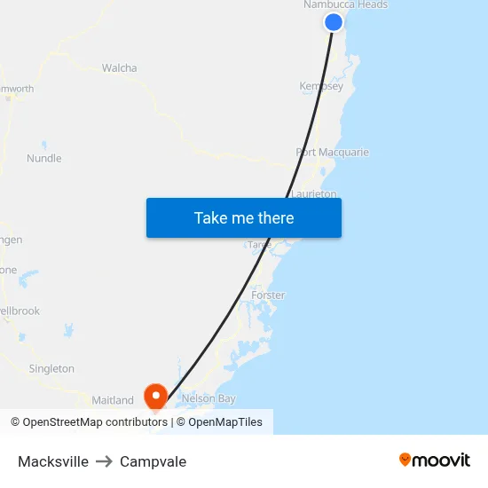 Macksville to Campvale map