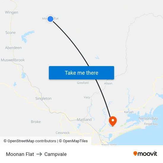 Moonan Flat to Campvale map
