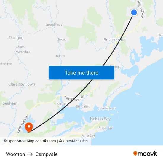 Wootton to Campvale map