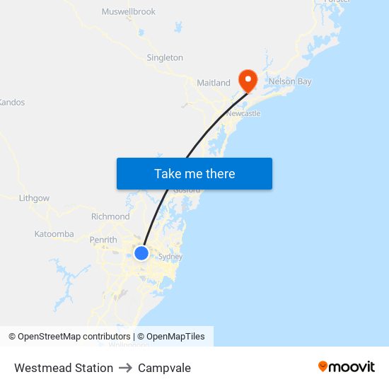 Westmead Station to Campvale map