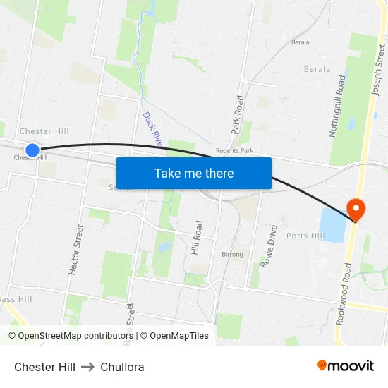 Chester Hill to Chullora map
