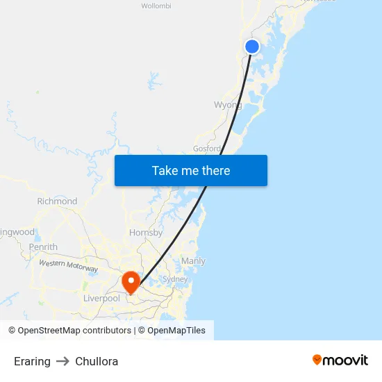Eraring to Chullora map