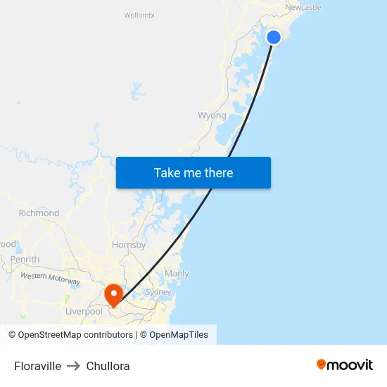 Floraville to Chullora map