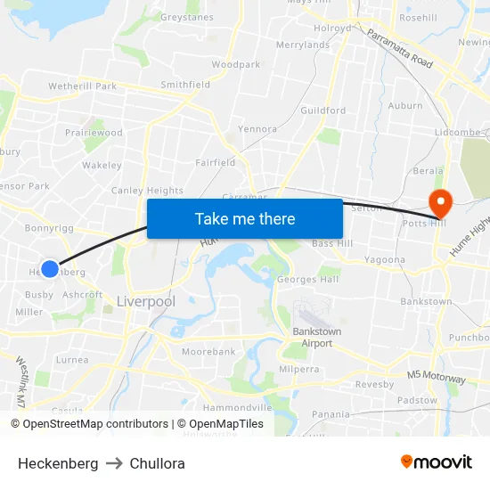 Heckenberg to Chullora map
