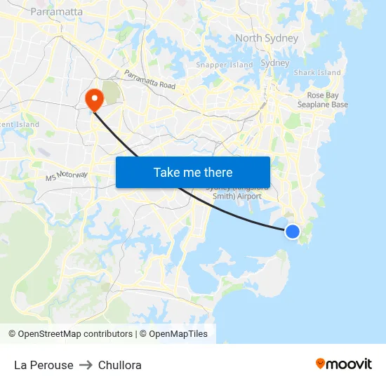 La Perouse to Chullora map