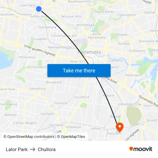 Lalor Park to Chullora map