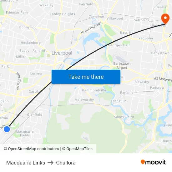 Macquarie Links to Chullora map