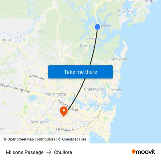 Milsons Passage to Chullora map
