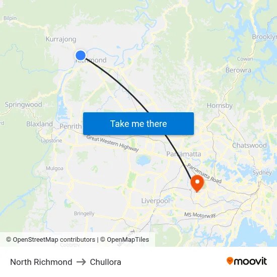 North Richmond to Chullora map