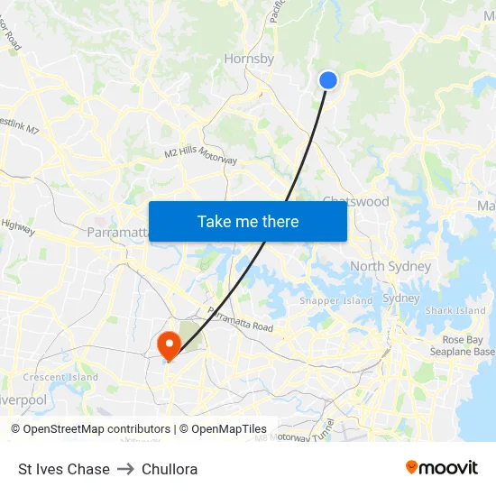 St Ives Chase to Chullora map
