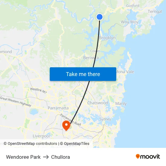 Wendoree Park to Chullora map