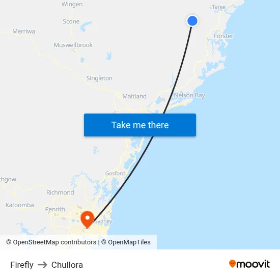 Firefly to Chullora map