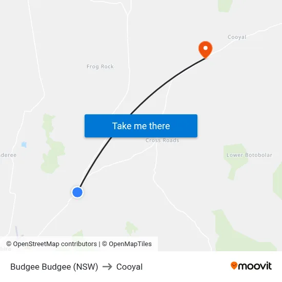 Budgee Budgee (NSW) to Cooyal map