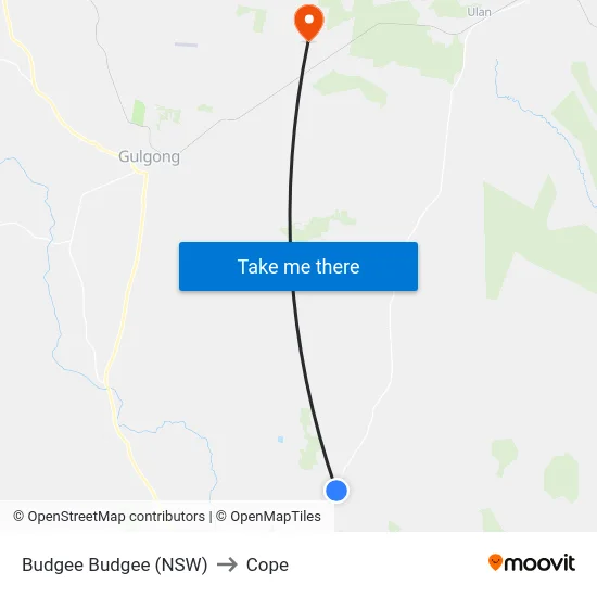 Budgee Budgee (NSW) to Cope map