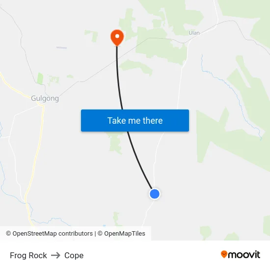Frog Rock to Cope map