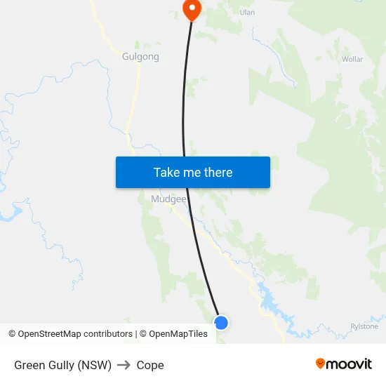 Green Gully (NSW) to Cope map