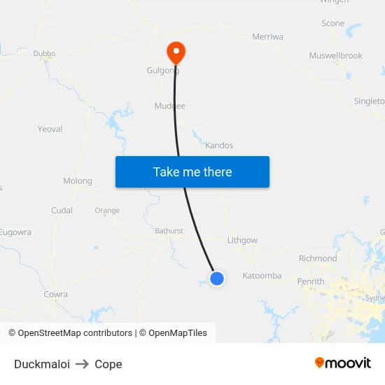 Duckmaloi to Cope map