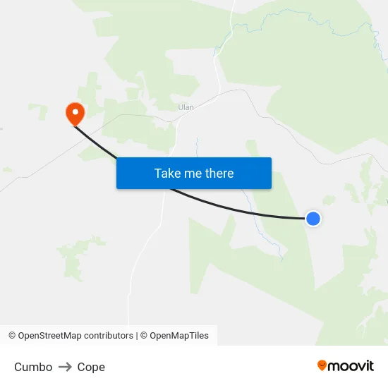 Cumbo to Cope map