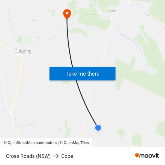 Cross Roads (NSW) to Cope map