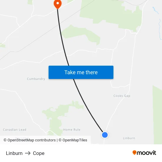 Linburn to Cope map