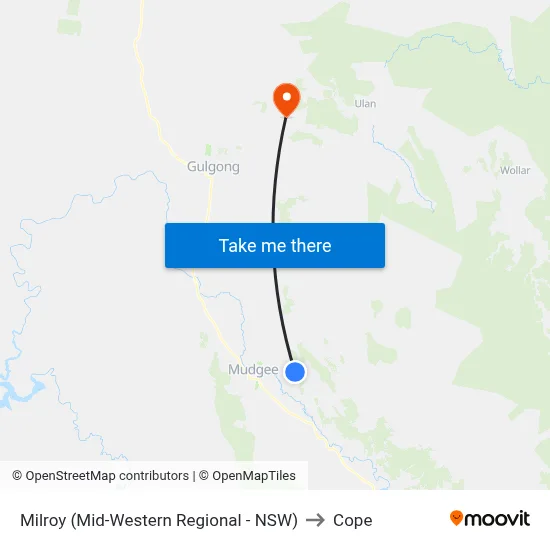 Milroy (Mid-Western Regional - NSW) to Cope map