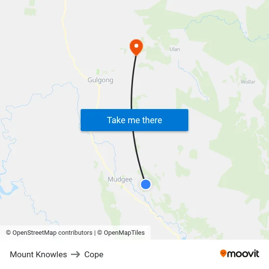 Mount Knowles to Cope map