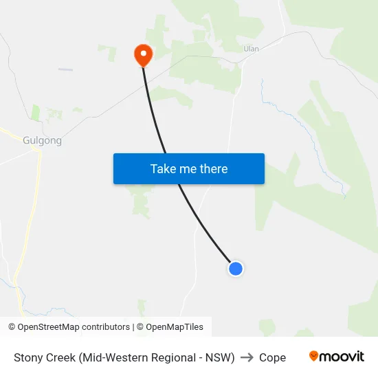 Stony Creek (Mid-Western Regional - NSW) to Cope map