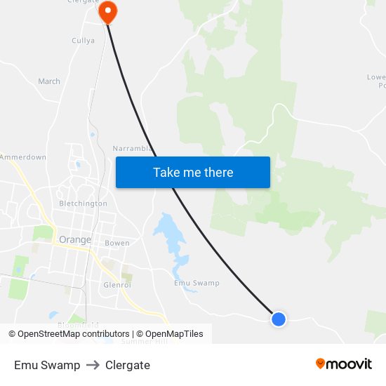 Emu Swamp to Clergate map